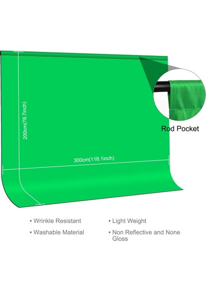 3X2M Fotoğraf Arka Plan Bezi Stüdyo Canlı Portre Bezi Anahtarsız Kumaş Çok Fonksiyonlu Fotoğraf Arka Plan Bezi, Yeşil (Yurt Dışından) fırsatları