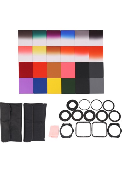 24 Adet Nd + Dereceli Filtreler + 9 Adet Adaptör Halkası, Cokin P Serisi Için Lens Hood Filtre Tutucu (Yurt Dışından)