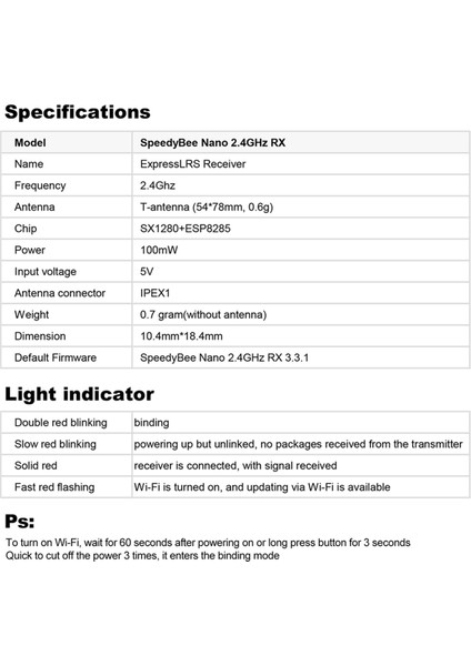 Speedybee Nano 2.4g Expresslrs Elrs Alıcısı Fpv Freestyle Uzun Menzilli Iha'lar Için Dıy Parçaları (Yurt Dışından) fırsatları