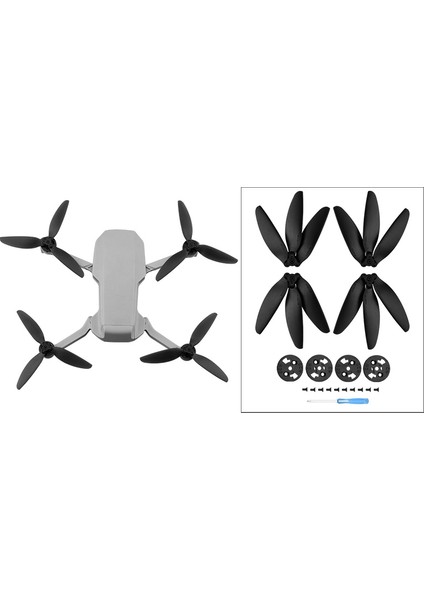 Djı Mavic Mini/mini 2 Drone Için Üç Bıçaklı Pervane Djı Mini 2 Için Bıçak Yedek Kanat Fanları, Siyah (Yurt Dışından)