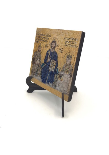 Ayasofya Deesis Mozaiği Baskılı Mdf Masaüstlük 10X10