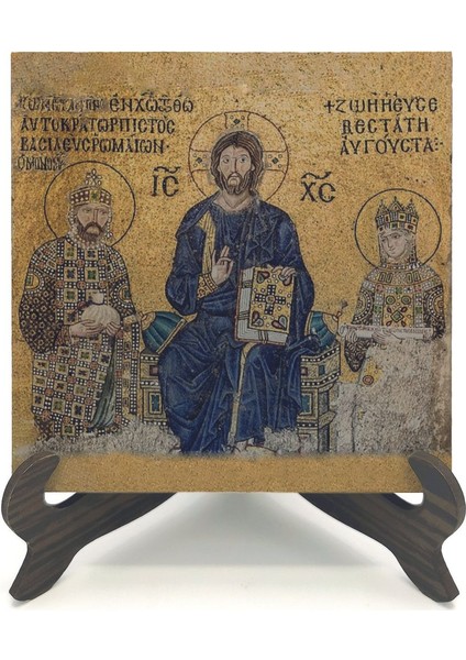 Ayasofya Deesis Mozaiği Baskılı Mdf Masaüstlük 10X10 fiyatları