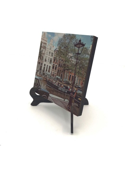 Amsterdam Görseli Baskılı Mdf Masaüstlük 10X10