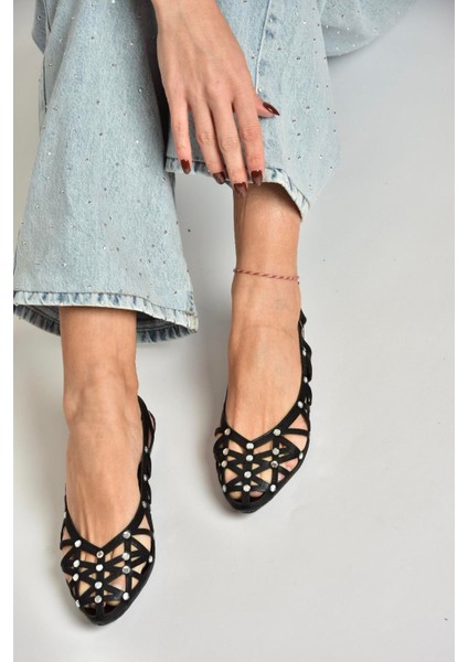 U250030114 Siyah Sim Kadın Babet modelleri