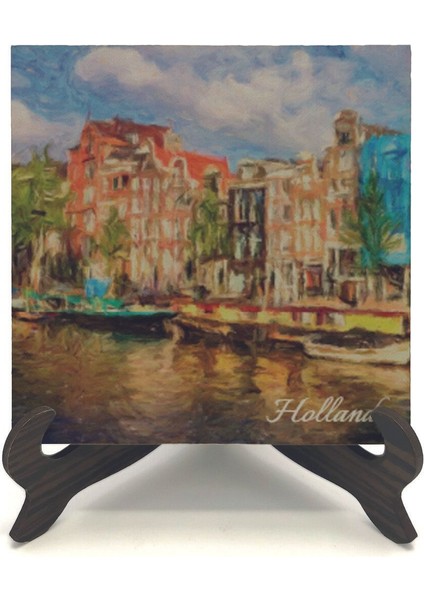 Hollanda Görseli Baskılı Mdf Masaüstlük 10X10
