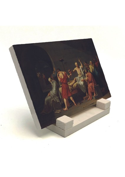 Sokrates'in Ölümü Yağlı Boya (1787 Jacques-Louis David) Baskılı Taş Masaüstlük 10X15