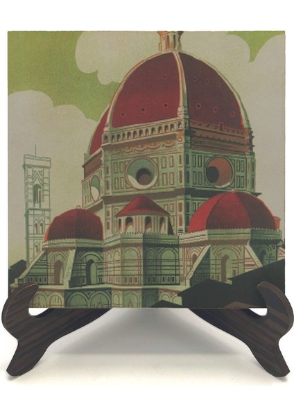 Italya Görseli Baskılı Mdf Masaüstlük 10X10
