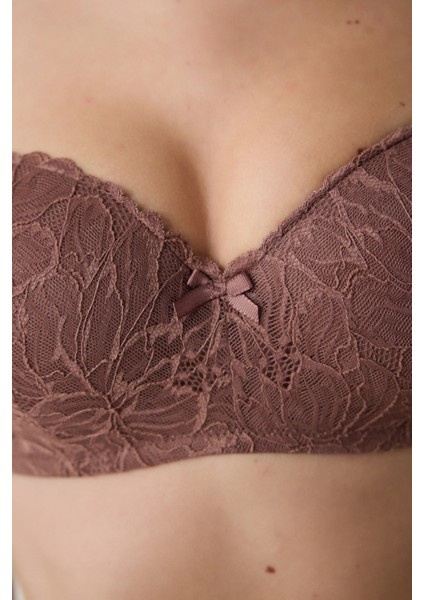 Lotus Dantel Kahverengi Sütyen modelleri