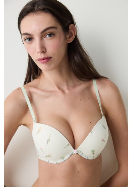 Broderie Wow Push Up Ekru Sütyen modelleri