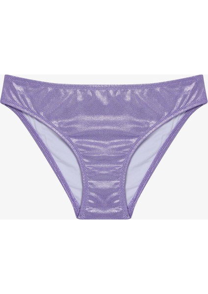 Lila Kız Çocuk Shiny Halter Yaka Bikini Takımı