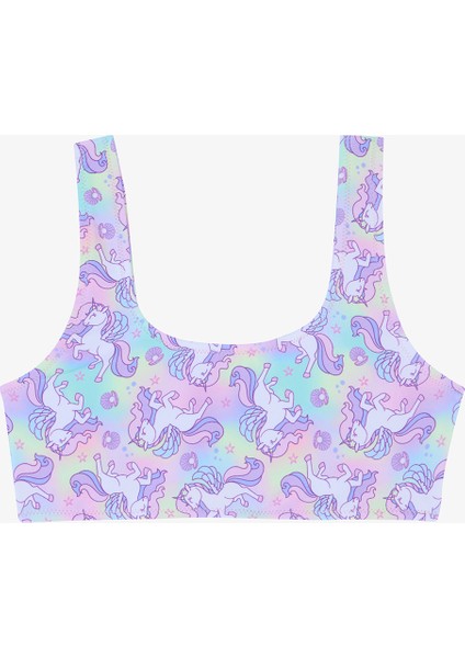 Kız Çocuk Sweet Unicorn Halter Yaka Bikini Takımı