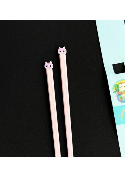 Kedi Figürlü Metal Chopstick modelleri