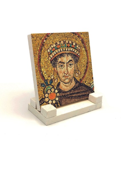 I. Justinianus (Büyük Jüstinyen) Baskılı Taş Masaüstlük 10X10