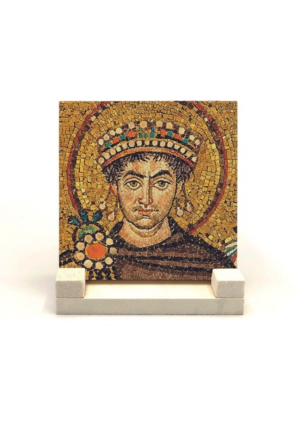 I. Justinianus (Büyük Jüstinyen) Baskılı Taş Masaüstlük 10X10 fiyatları