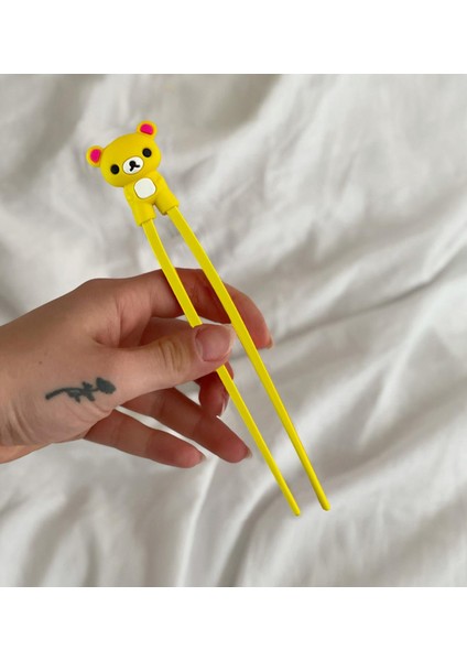 Renkli Chopstick ve Chopstick Öğrenme Aparatı Sarı