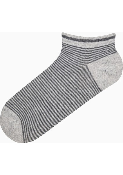 Mixed Pattern Siyah Gri 5li Patik Çorap