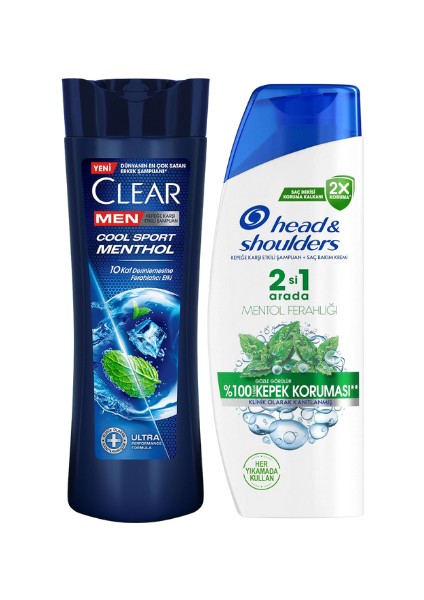 Mentol Ferahlığı 2si1 Arada Şampuan 330 ml - Men Şampuan Cool Sport Menthol 350 ml