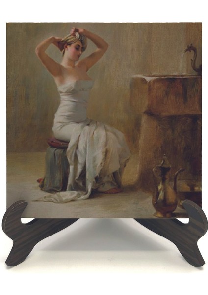 Banyo Sonrası (Theodore Jacques Ralli, 1901) Baskılı Mdf Masaüstlük 10X10 fiyatları