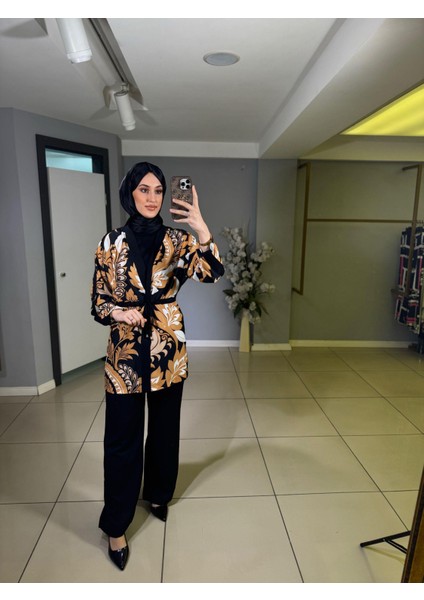 Ayrobin Kumaş Beli Lastikli Pantolon