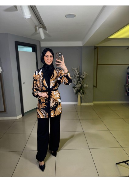 Ayrobin Kumaş Beli Lastikli Pantolon