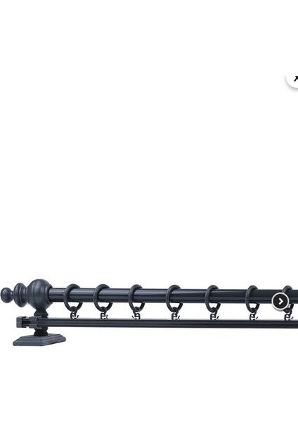 Antrasit 125 cm Tekraylı Rustik Perde Askı Seti (Ahşap Başlık ile Aluminyum Boru ve Ray)