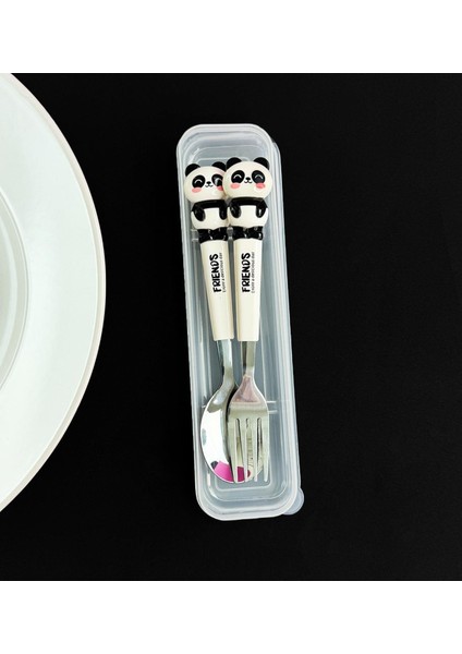 Sevimli Hayvan Figürlü Çatal Kaşık Seti