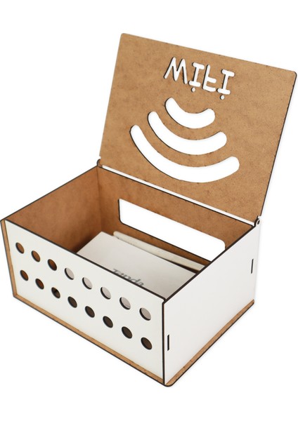 Dekoratif Modem Saklama Kutusu / Wifi / Beyaz