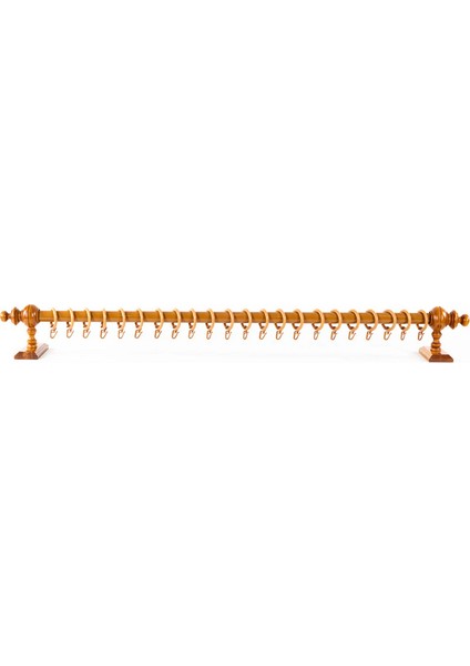 Meşe 100 cm Raysız Rustik Perde Askı Seti (Ahşap Başlık ve Aluminyum Boru)