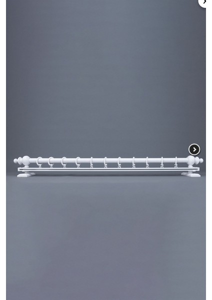 Beyaz 150 cm Tekraylı Rustik Perde Askı Seti (Ahşap Başlık ile Aluminyum Boru ve Ray) modelleri