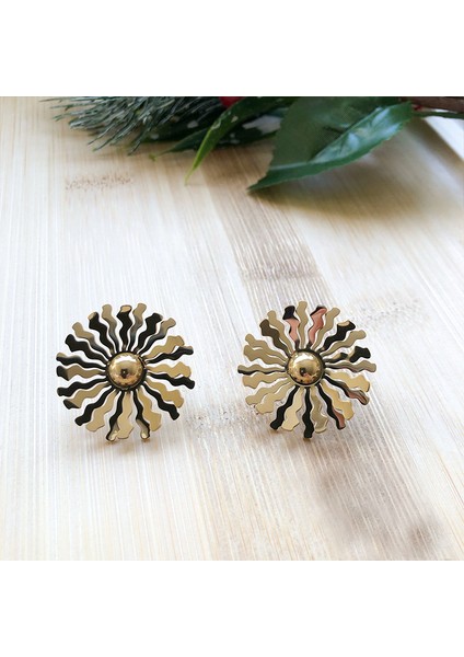 Paslanmaz Çelik Kararmaz Güneş Detaylı Çelik Küpe modelleri