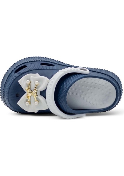 Yüksek Taban Fiyonklu Kadın Croos Terlik Lacivert indirimleri