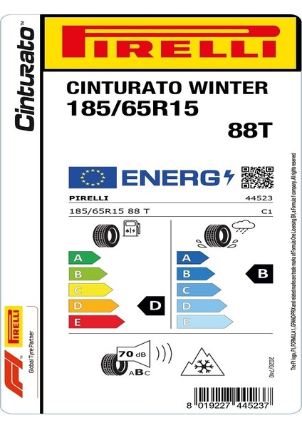 185/65 R15 88T Cinturato Winter M+S 3pmsf Oto Kış Lastiği(Üretim Yılı: 2024) fiyatları
