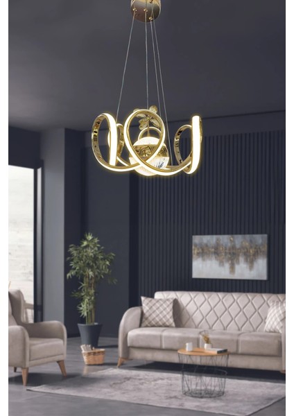 Melisa Modern Sarkıt LED Avize Powerled Lümen Gücü Yüksek - 3 Renk Kumandalı