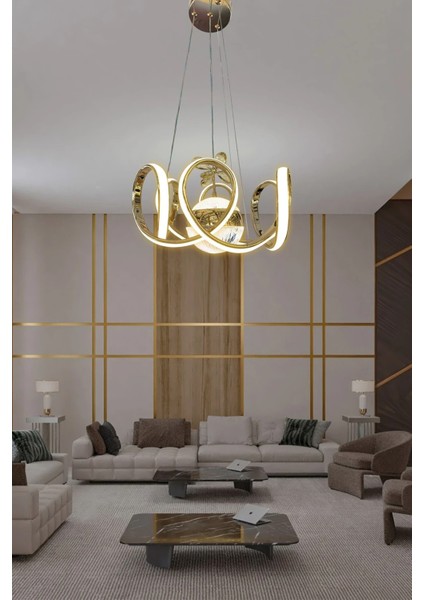 Melisa Modern Sarkıt LED Avize Powerled Lümen Gücü Yüksek - 3 Renk Kumandalı