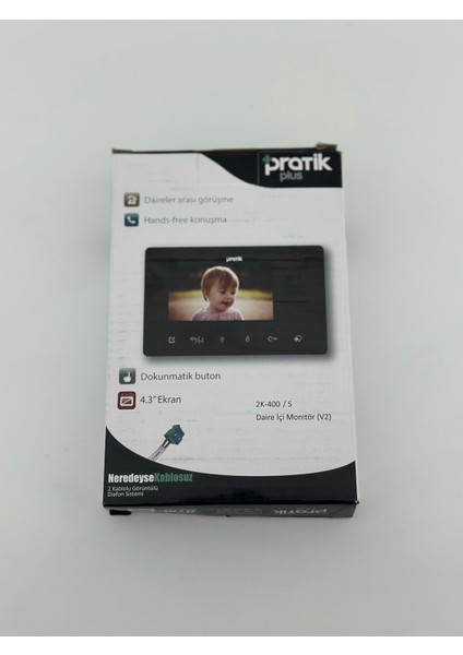 2K-400 Pratikplus 4.3" Daire İçi Monitör Siyah