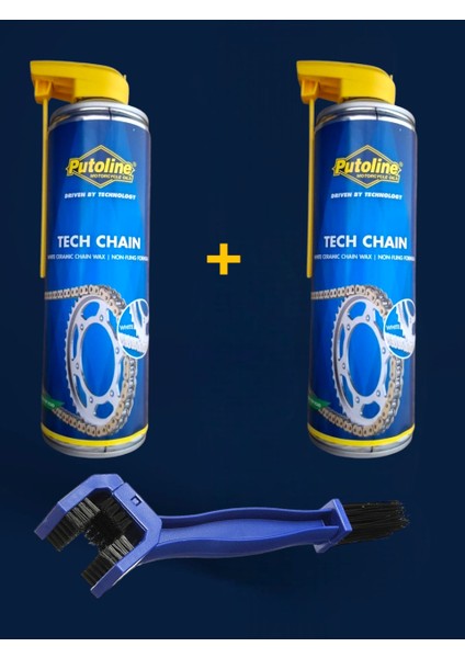 2 Li Tech Chain Zincir Yağı + 1 Zincir Temizleme Fırçası