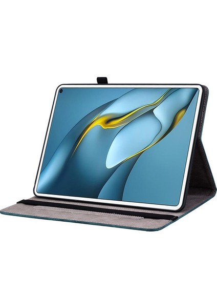 Huawei Matepad Pro 10.8 2021 Baskılı Stand Pu Deri Tablet Kapak Koruyucu Kılıf-Mavi Için (Yurt Dışından)