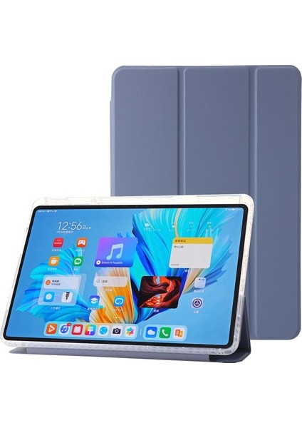 Huawei Matepad 11.5/matepad Air 11.5 Inç 2023 Kılıf Üç Katlı Stand Deri Tablet Kapağı-Gri (Yurt Dışından)