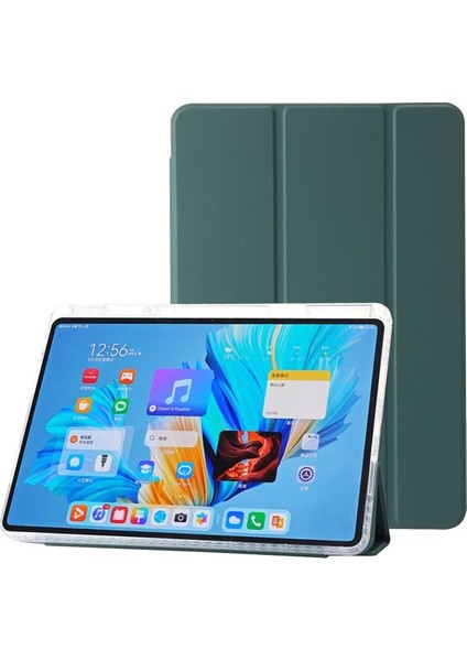 Huawei Matepad 11.5/matepad Air 11.5 Inç 2023 Kılıf Üç Katlı Stand Deri Tablet Kapağı-Gri (Yurt Dışından)