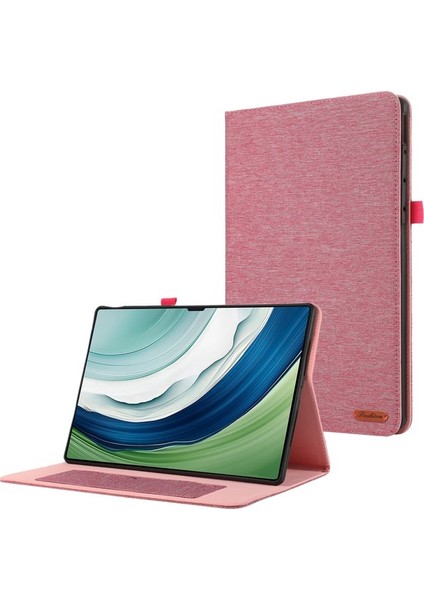 Huawei Matepad Pro 12.2 2024 Derı Kılıf Kart Tutucu Kumaş Doku Tablet Standı Kapak-Siyah (Yurt Dışından)