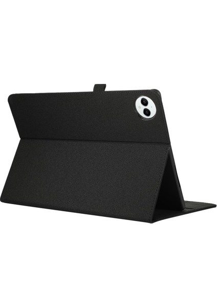 Huawei Matepad Pro 12.2 2024 Derı Kılıf Kart Tutucu Kumaş Doku Tablet Standı Kapak-Siyah (Yurt Dışından)