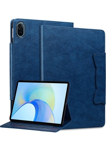 Honor Pad 8 Standlı Kılıf Manyetik Tokalı Pu Deri Tablet Kılıfı, Kart Yuvalı-Kahverengi (Yurt Dışından)