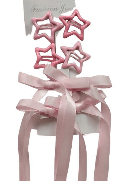 6 Parçalı Kadın Saç Aksesuarları, Yıldızlı ve Yay Seti, Bale Tarzı Yay Şeridi Şerit Saç Klibi, Çift At Kuyruğu Kurdele Brcolor: 6pcs-Kırmızı (Yurt Dışından)