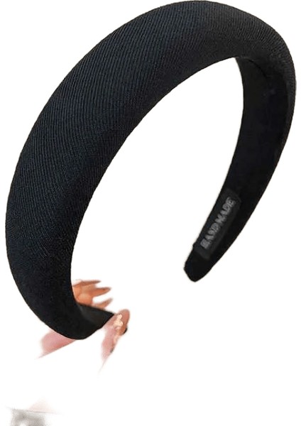 Kadınlar Için Vahşi Düz Renkli Sünger Kafa Bandı Moda Kız Yı Yüzü Geniş Kenar Basit Saç Bant Boyu: Beyaz (Yurt Dışından)