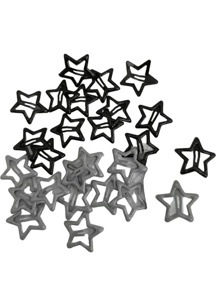 10/50PCS Renkli Kawaii Star Ettes Y2K Tatlı Kızlar Bb Solid Star Hairclips Metal Snap Klip Başlık Headdress Saç Takı Hediyesi: Gümüş Rastgele/boyut: 10 Pcs (Yurt Dışından)