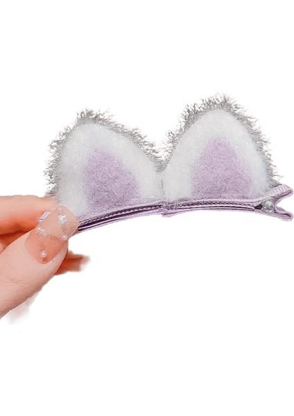 2pcs Koreli Kedi Kulakları Saç Pin 3D Çocuklar Sevimli Saç Pimi Çocuklar Küçük Kızlar Bebek Heavear Çocuk Saç Aksesuarları Sıcak Renk: Mor (Yurt Dışından)