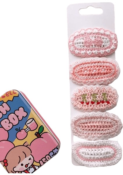 5pcs Kore Saç Tokası Çocuklar Için Küçük Kızlar Sevimli Tatlı Çiçek Örgü Peluş Çocuklar Ettes Tavan Saç Aksesuarları Renk: Pembe (Yurt Dışından)