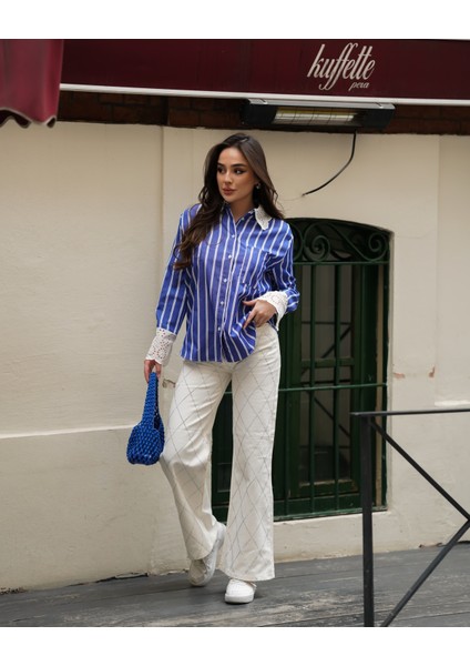 Kadın Kol ve Yaka Vintage Detaylı Gömlek modelleri