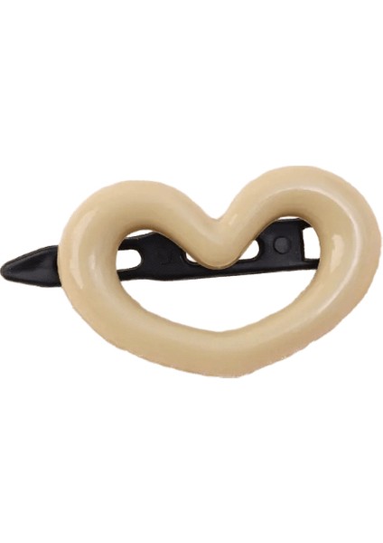 Süper Sevimli Pembe Bej Kalp Şeklinde Pentagram Saç Klipsi Kadınlar Için Tatlı Serin Yıldızlar Yan Saç Tokası Basit Güzel Kore Aksesuarları Renk: Bej Kalp Şeklinde (Yurt Dışından)