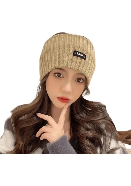 Kadınlar Kış Geniş Head Bandı Düz ​​renk Örme Sıcak Headwrap Kızlar Punk Elastik Kavuz Spor Saç Bantları Aksesuarlar Renk: Haki (Yurt Dışından)